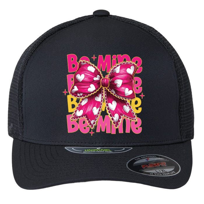 Valentine Coquette Heart Be Mine Flexfit Unipanel Trucker Cap