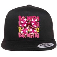 Valentine Coquette Heart Be Mine Flat Bill Trucker Hat