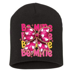 Valentine Coquette Heart Be Mine Short Acrylic Beanie