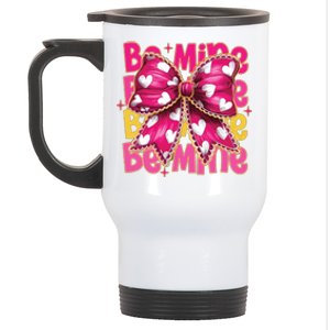 Valentine Coquette Heart Be Mine Stainless Steel Travel Mug