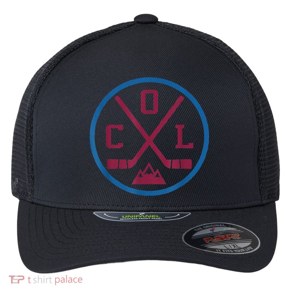 Vintage Colorado Hockey Emblem Col Flexfit Unipanel Trucker Cap