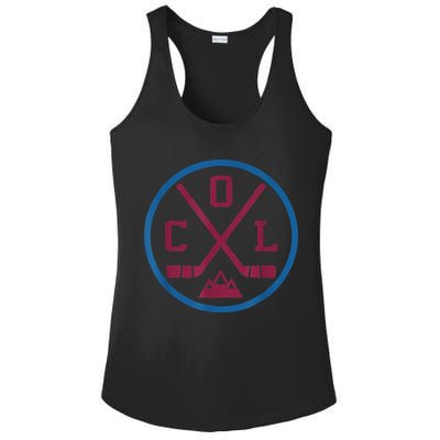 Vintage Colorado Hockey Emblem Col Ladies PosiCharge Competitor Racerback Tank