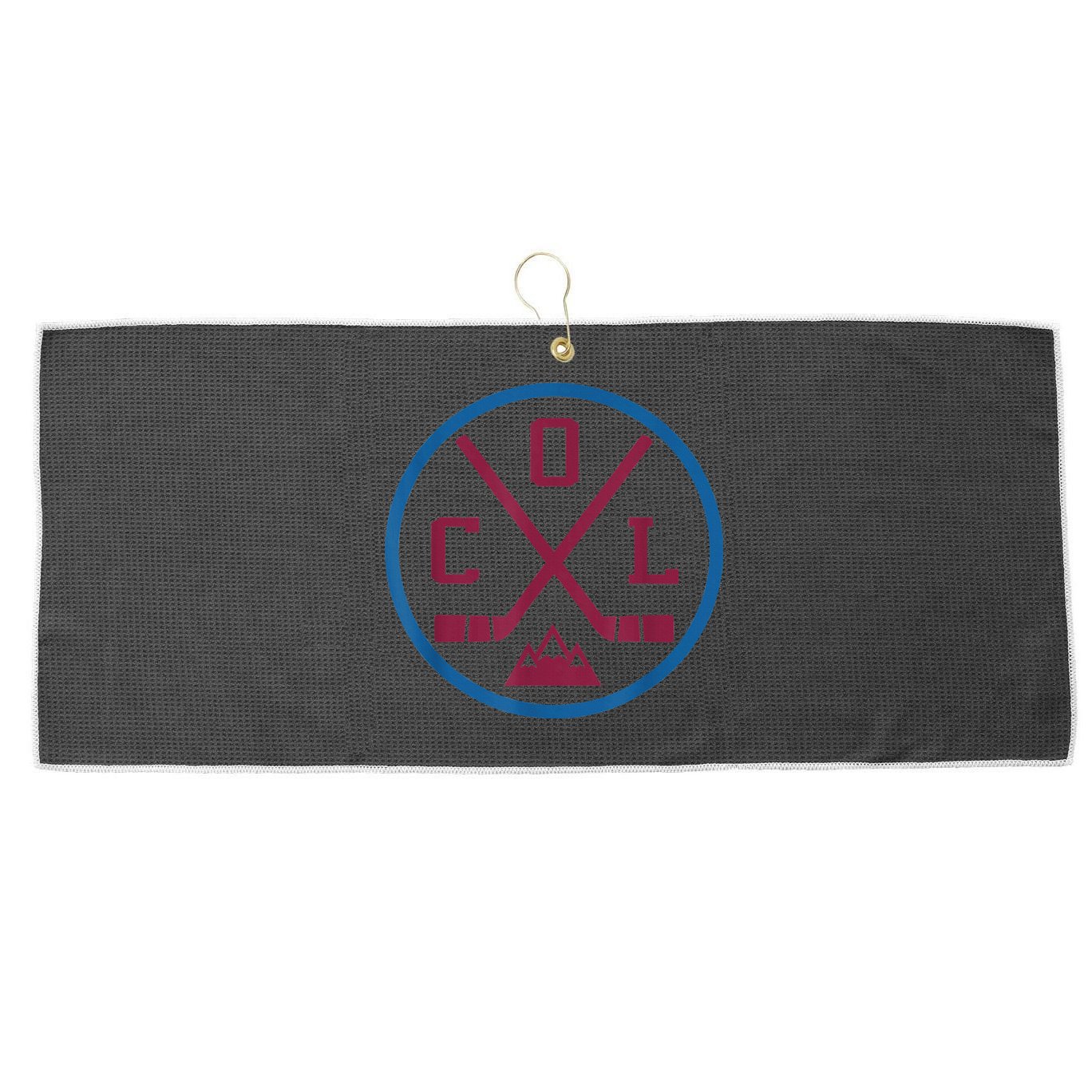 Vintage Colorado Hockey Emblem Col Large Microfiber Waffle Golf Towel