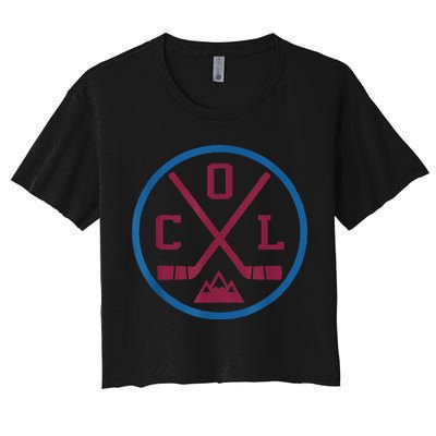 Vintage Colorado Hockey Emblem Col Crop Top