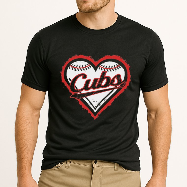 Vintage Cubs Heart Throwback Retro Classic Cooling Performance Crew T-Shirt