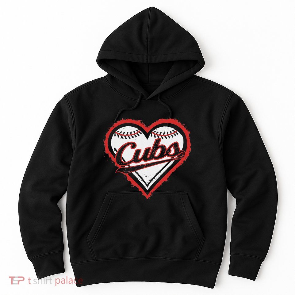 Vintage Cubs Heart Throwback Retro Classic Hoodie