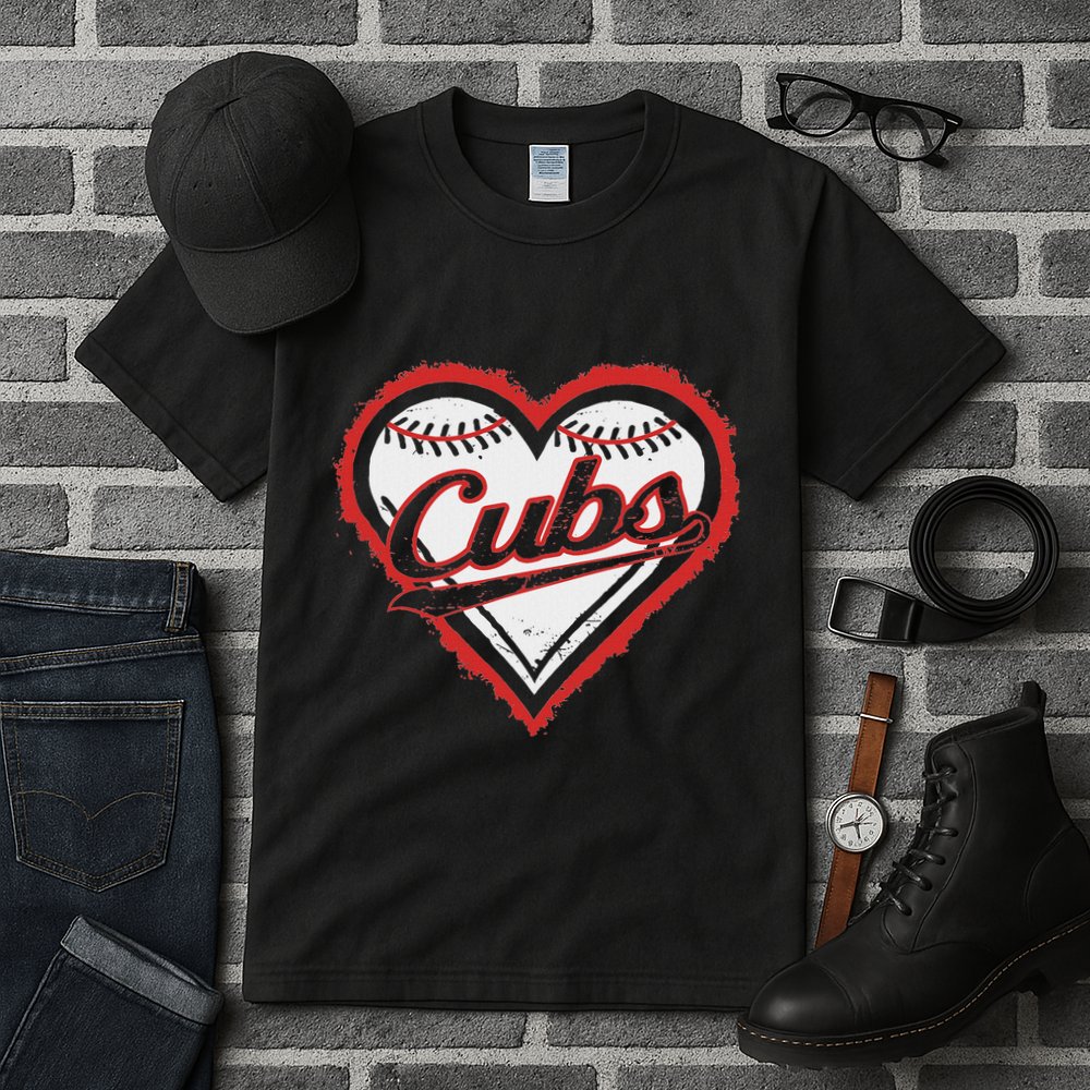 Vintage Cubs Heart Throwback Retro Classic Tall T-Shirt
