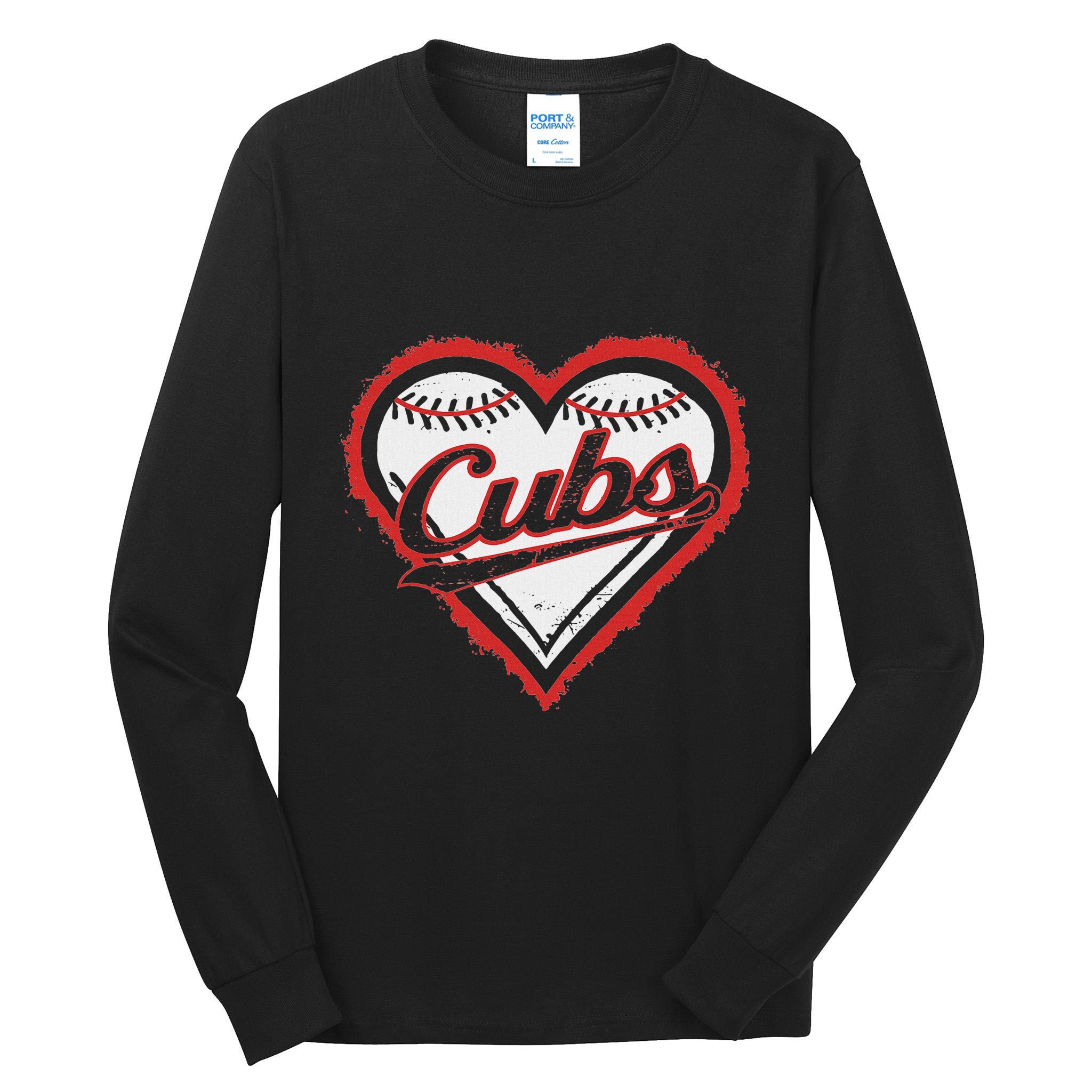 Vintage Cubs Heart Throwback Retro Classic Tall Long Sleeve T-Shirt