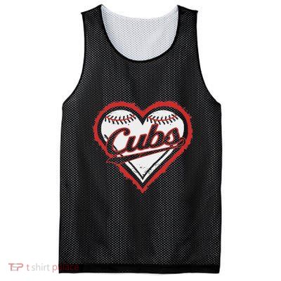 Vintage Cubs Heart Throwback Retro Classic Mesh Reversible Basketball Jersey Tank