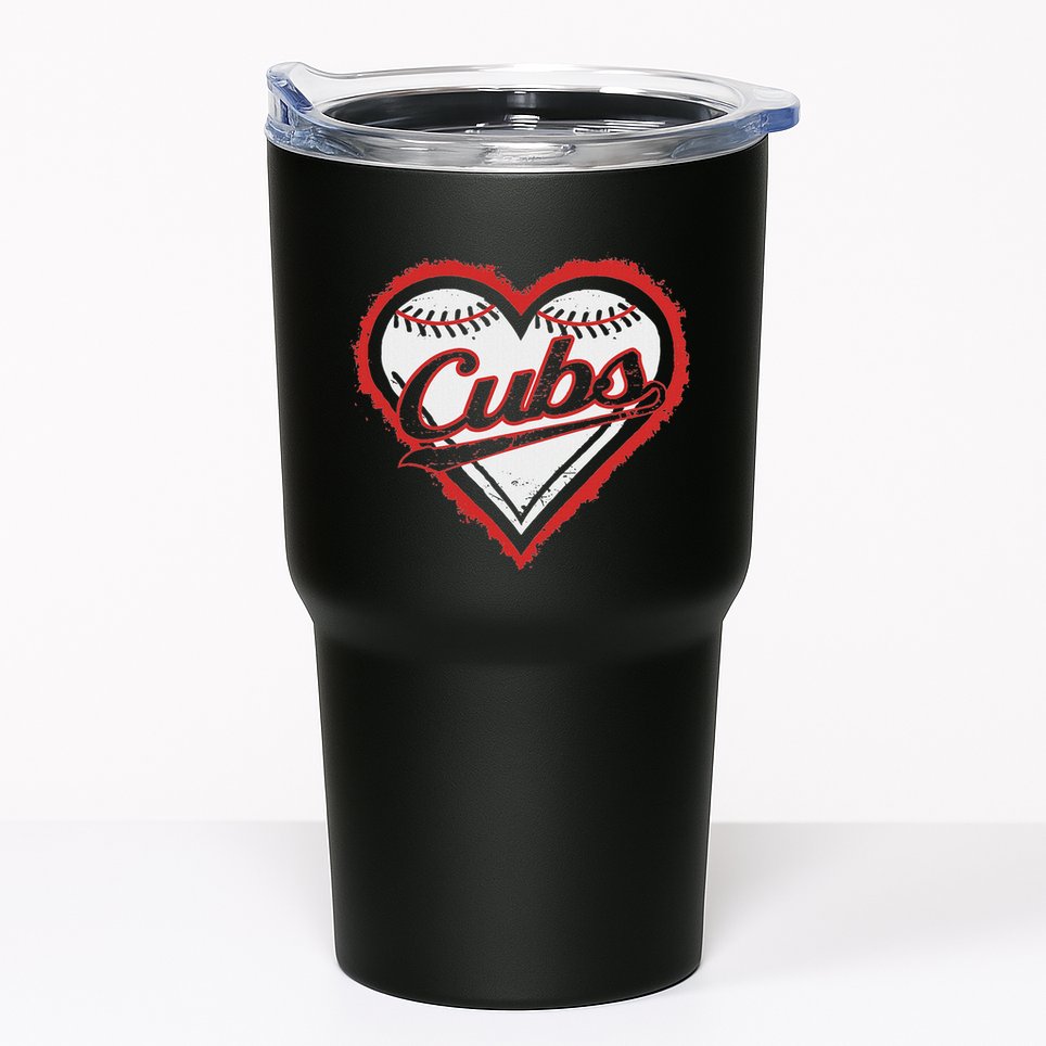 Vintage Cubs Heart Throwback Retro Classic Tumbler