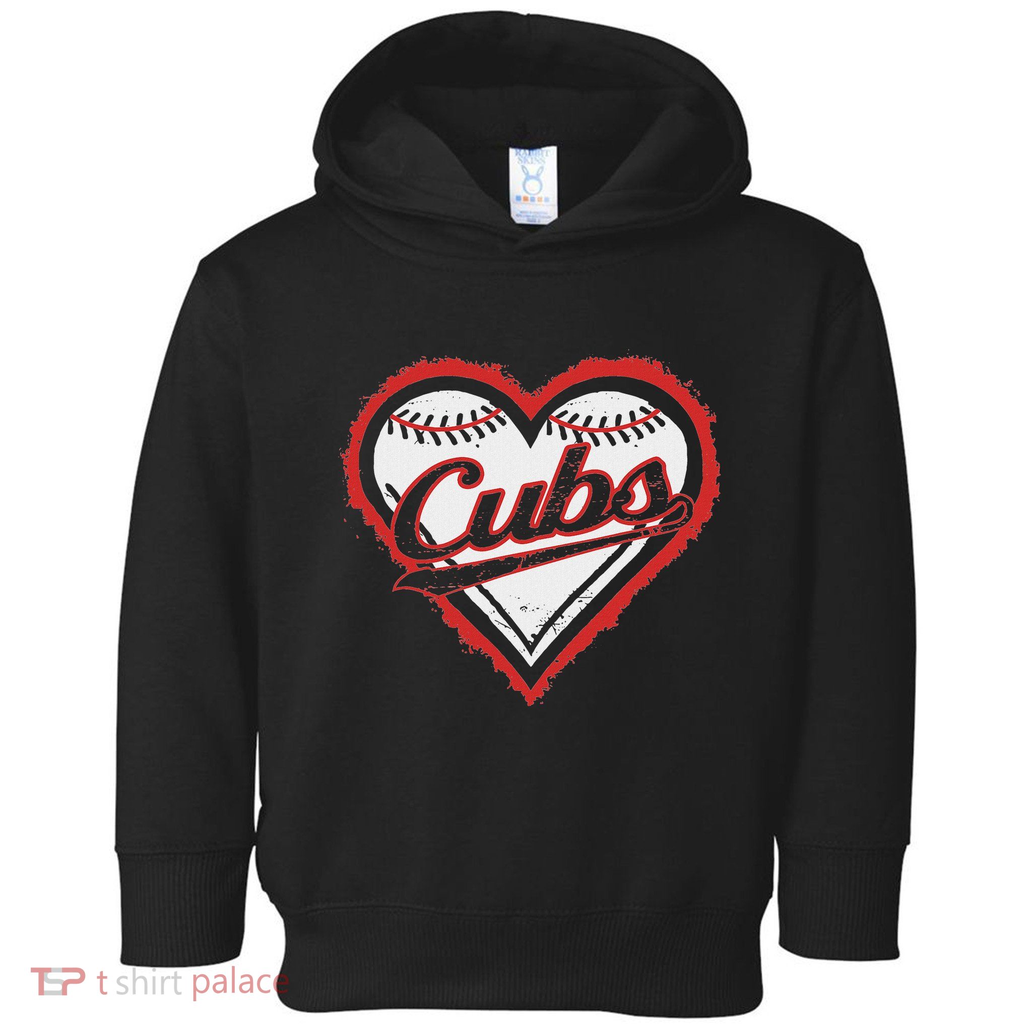 Vintage Cubs Heart Throwback Retro Classic Toddler Hoodie