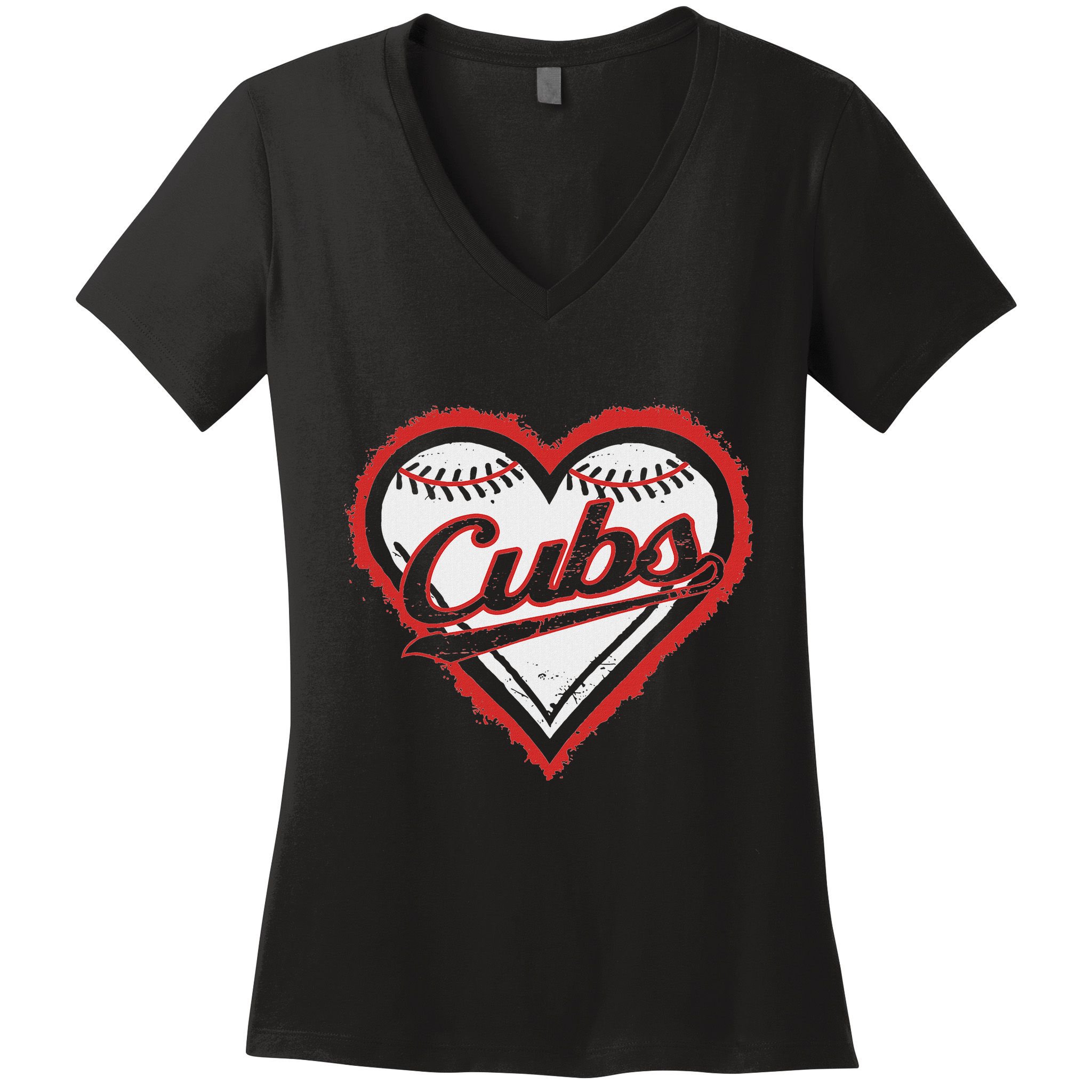 Vintage Cubs Heart Throwback Retro Classic Women's V-Neck T-Shirt
