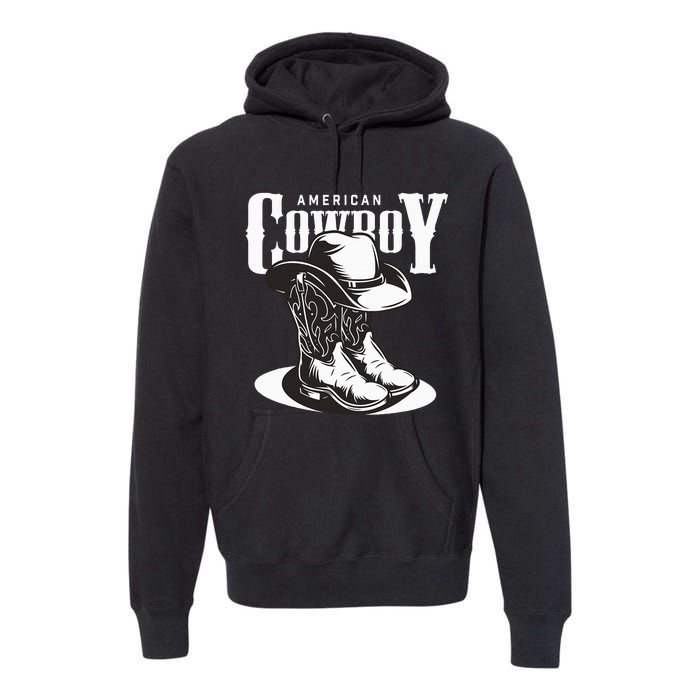 Vintage Cowboy Howdy Rodeo Western Vintage Country Southern Premium Hoodie