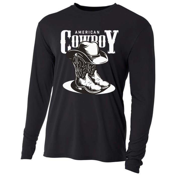 Vintage Cowboy Howdy Rodeo Western Vintage Country Southern Cooling Performance Long Sleeve Crew