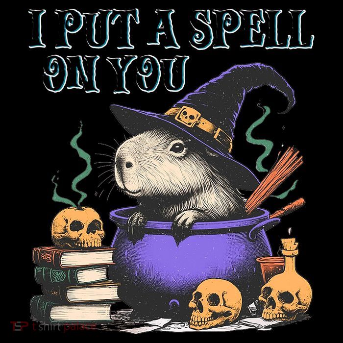 Vintage Capybara Halloween I Put Spell On You T-Shirt