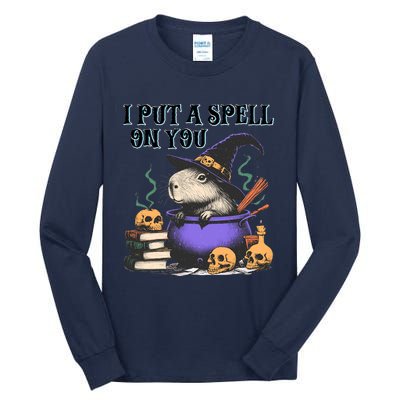 Vintage Capybara Halloween I Put Spell On You Tall Long Sleeve T-Shirt