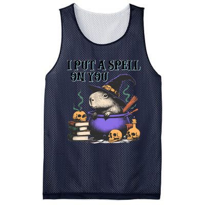 Vintage Capybara Halloween I Put Spell On You Mesh Reversible Basketball Jersey Tank