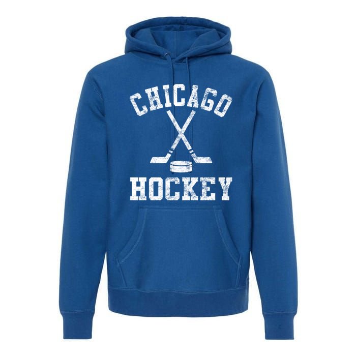 Vintage Chicago Hockey Cool Gift Premium Hoodie