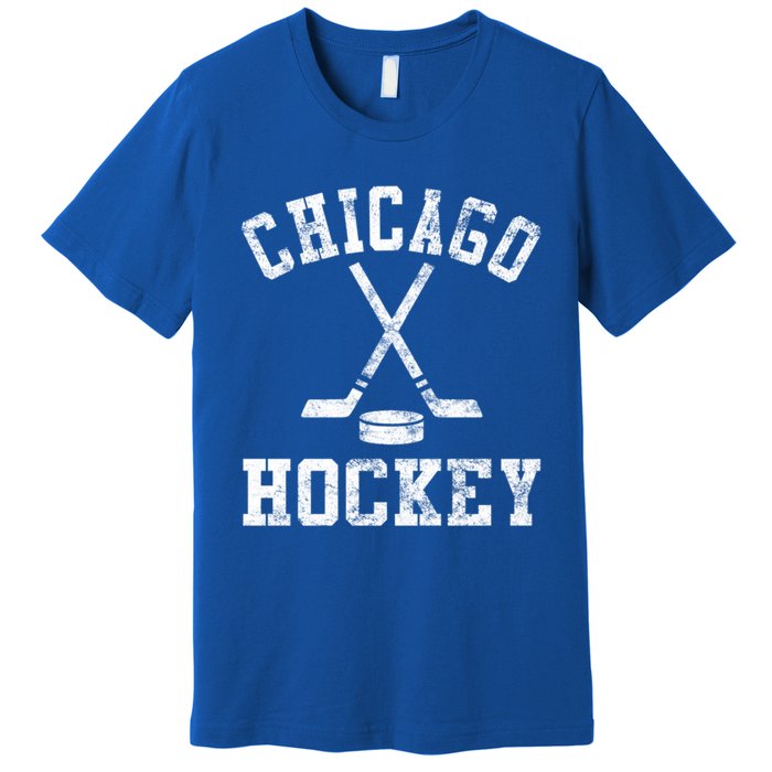 Vintage Chicago Hockey Cool Gift Premium T-Shirt