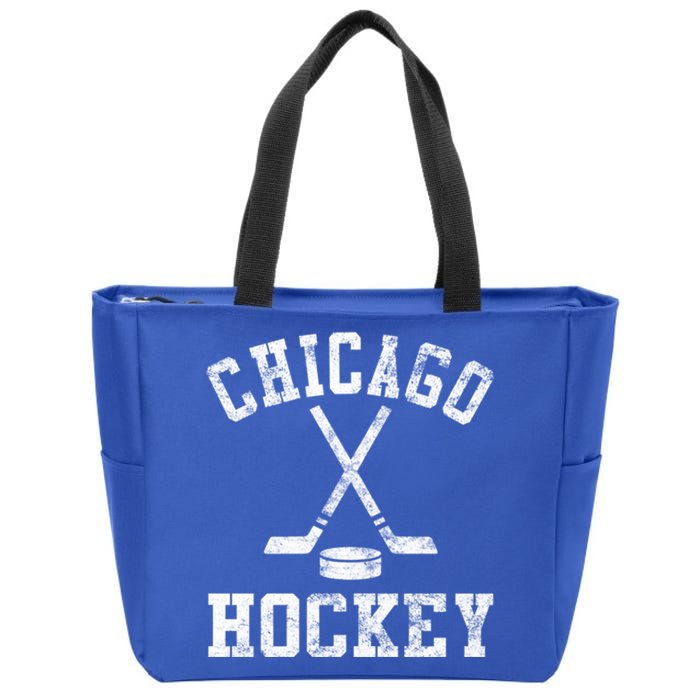 Vintage Chicago Hockey Cool Gift Zip Tote Bag