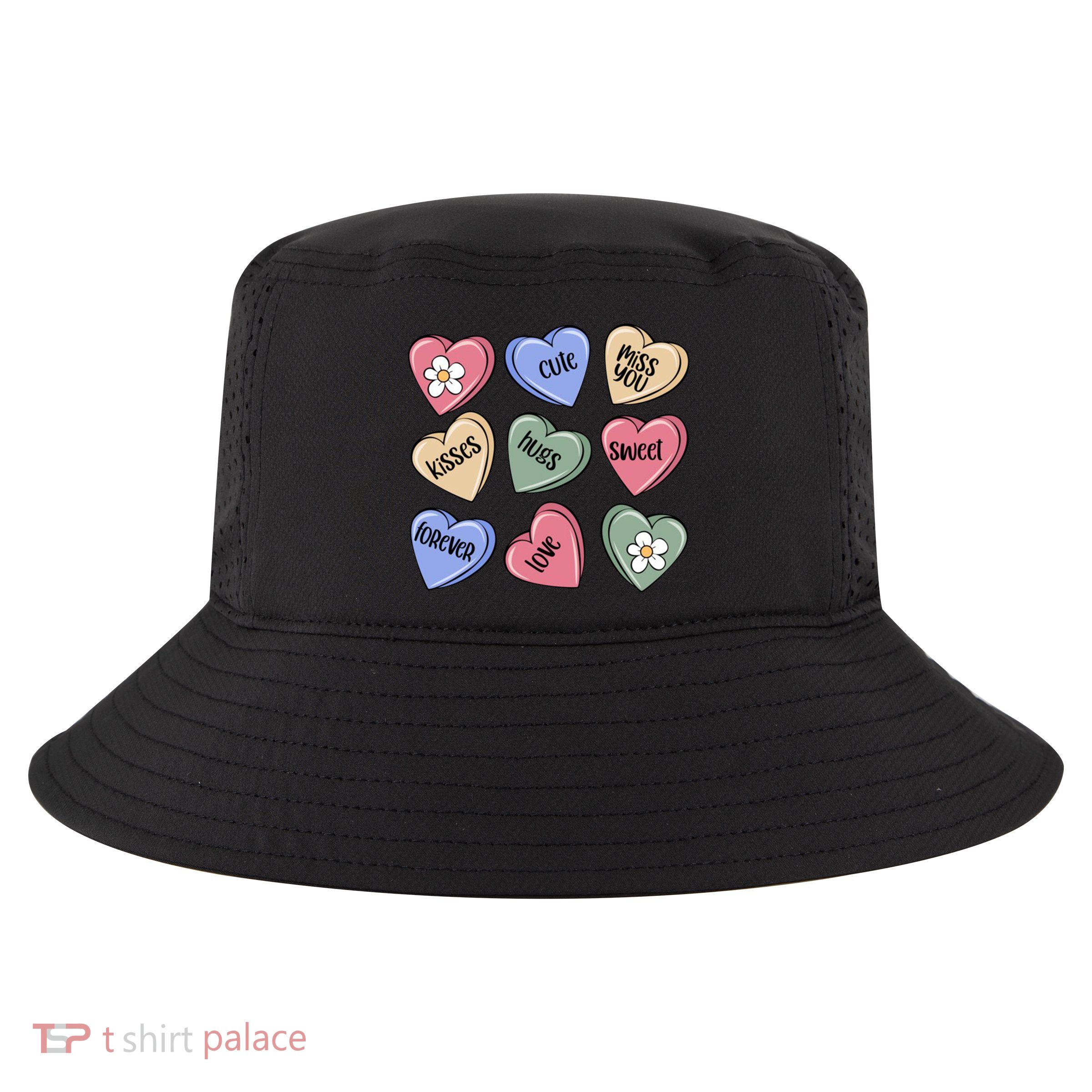 Valentine Candy Hearts Cute Gift Cool Comfort Performance Bucket Hat
