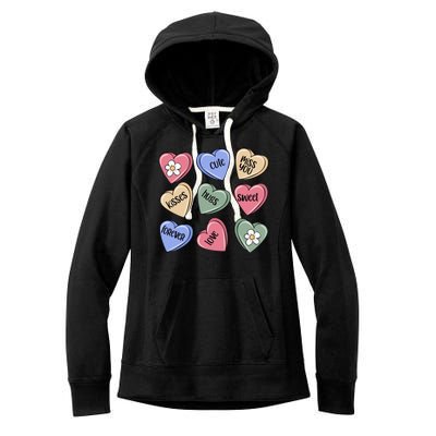 Valentine Candy Hearts Cute Gift Women's Fleece Hoodie