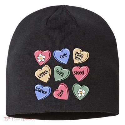 Valentine Candy Hearts Cute Gift Sustainable Beanie
