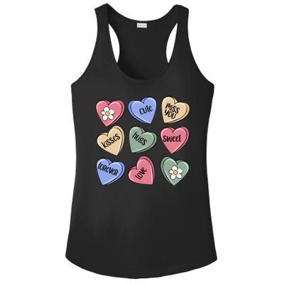 Valentine Candy Hearts Cute Gift Ladies PosiCharge Competitor Racerback Tank