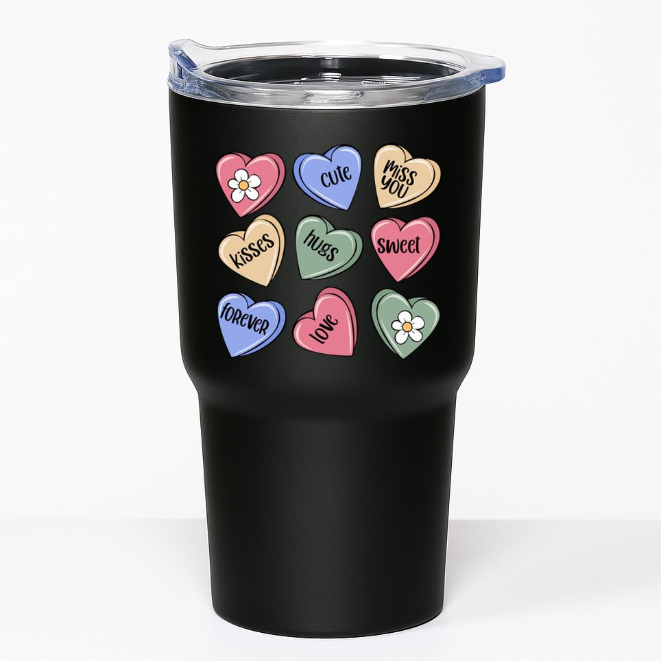 Valentine Candy Hearts Cute Gift Tumbler