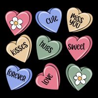 Valentine Candy Hearts Cute Gift Toddler Hoodie