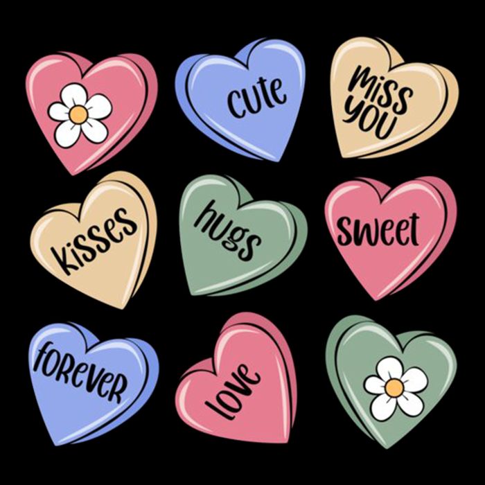 Valentine Candy Hearts Cute Gift Toddler Hoodie