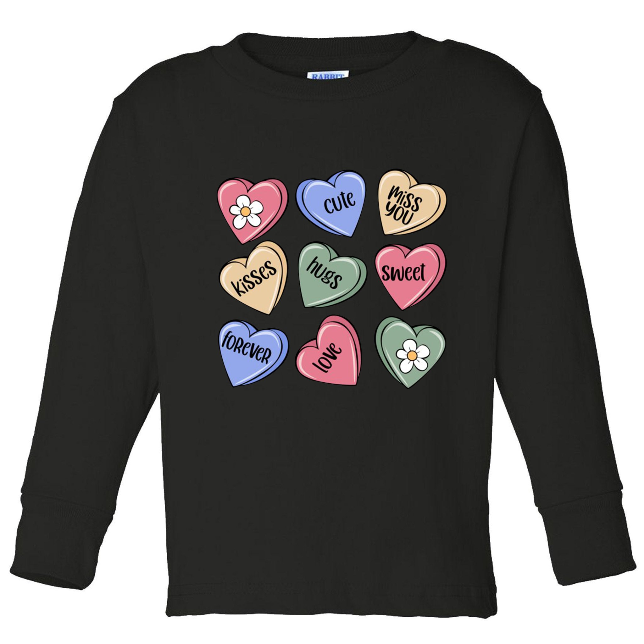 Valentine Candy Hearts Cute Gift Toddler Long Sleeve Shirt