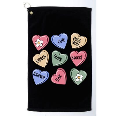 Valentine Candy Hearts Cute Gift Golf Towel