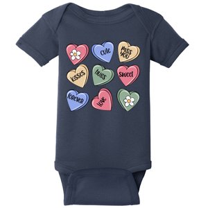 Valentine Candy Hearts Cute Gift Baby Bodysuit