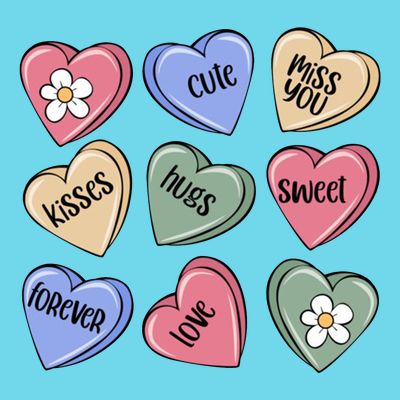 Valentine Candy Hearts Cute Gift T-Shirt
