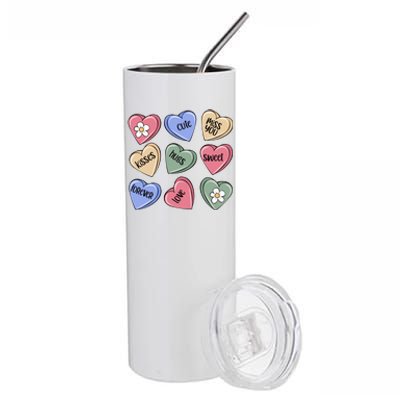 Valentine Candy Hearts Cute Gift Stainless Steel Tumbler