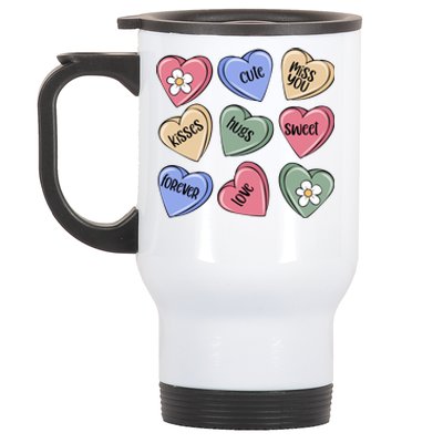 Valentine Candy Hearts Cute Gift Stainless Steel Travel Mug