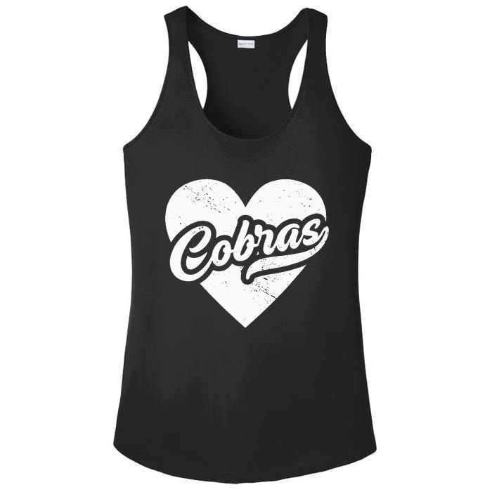 Vintage Cobras High School Spirit Go Cobras Love Ladies PosiCharge Competitor Racerback Tank