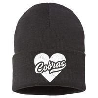 Vintage Cobras High School Spirit Go Cobras Love Sustainable Knit Beanie