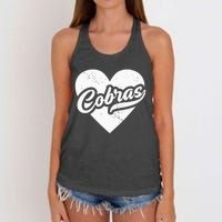 Vintage Cobras High School Spirit Go Cobras Love Women's Knotted Racerback Tank