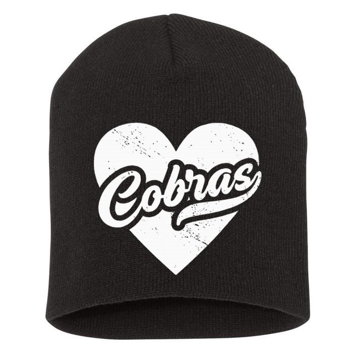 Vintage Cobras High School Spirit Go Cobras Love Short Acrylic Beanie