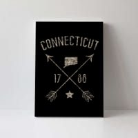 Vintage Connecticut Home State Map Distressed Arrows Canvas