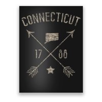 Vintage Connecticut Home State Map Distressed Arrows Poster