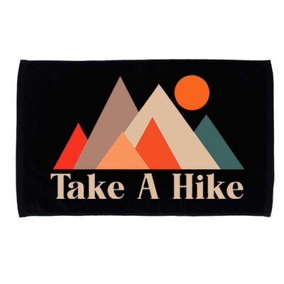 Vintage Camping Hiking Outdoor Mountain Take A Hike Microfiber Hand Towel