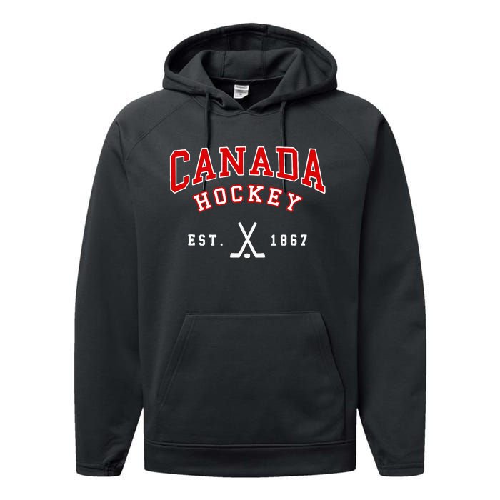 Vintage Canada Hockey Performance Fleece Hoodie