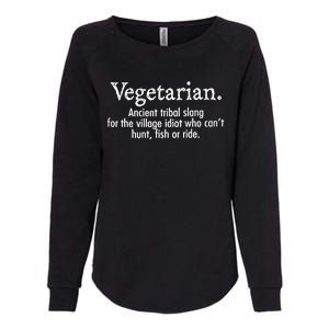 Vegetarian Cant Hunt Fish Funny Womens California Wash Sweatshirt