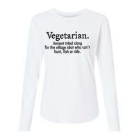 Vegetarian Cant Hunt Fish Funny Womens Cotton Relaxed Long Sleeve T-Shirt