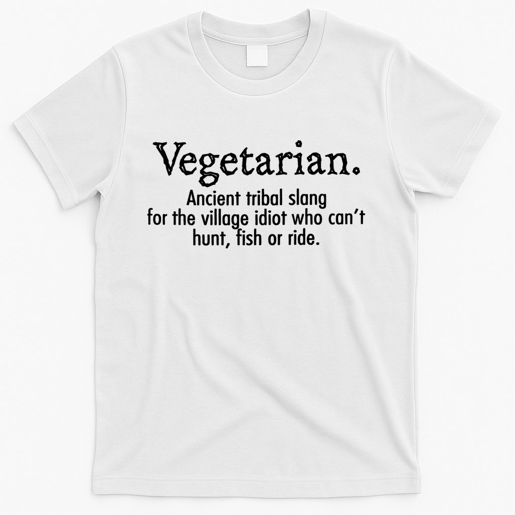 Vegetarian Cant Hunt Fish Funny T-Shirt