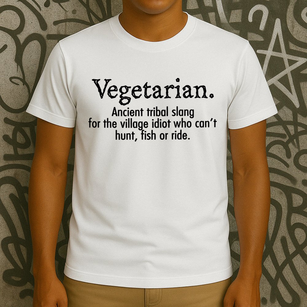 Vegetarian Cant Hunt Fish Funny T-Shirt