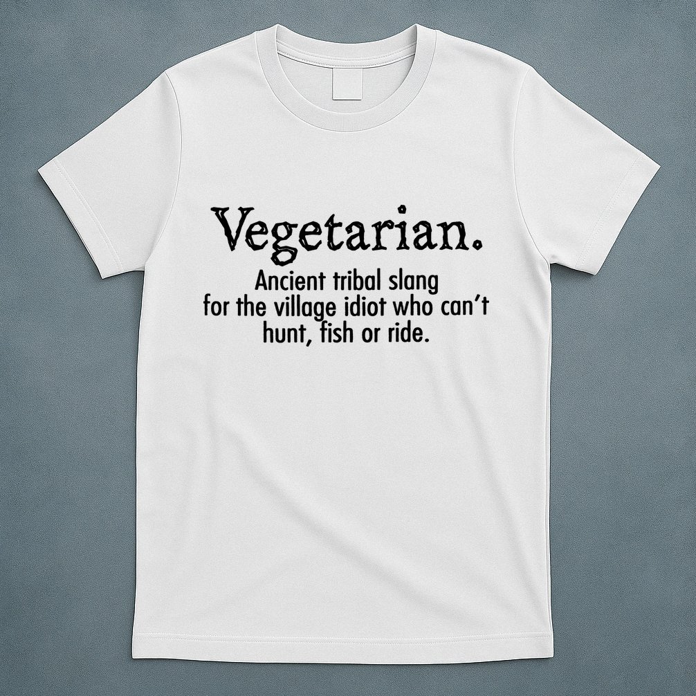 Vegetarian Cant Hunt Fish Funny T-Shirt